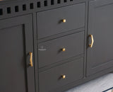 Alexandria Solid Wood Sideboard Three Drawer two door - Tv Cabinet - Furniselan - Slate-Grey
