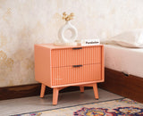Bengaluru Solid Wood Bedside Table - Furniselan - Coral-Peach
