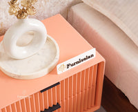 Bengaluru Solid Wood Bedside Table - Furniselan - Coral-Peach