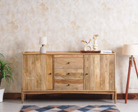 Wellington Solid Wood Sideboard Cabinet Furniselan - Natural-Finish