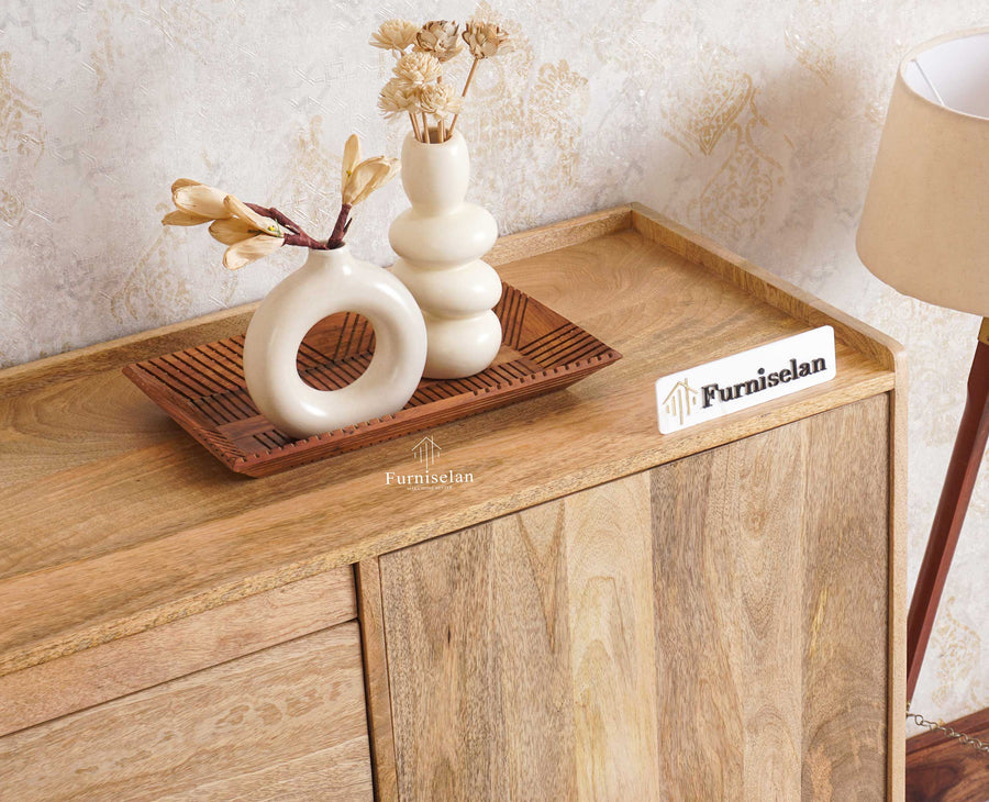 Wellington Solid Wood Sideboard Cabinet Furniselan - Natural-Finish
