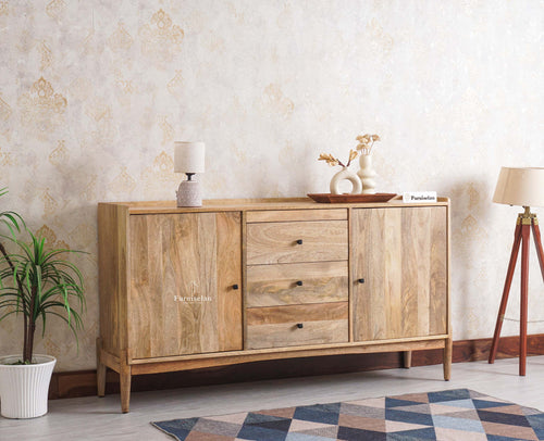 Wellington Solid Wood Sideboard Cabinet Furniselan - Natural-Finish