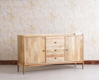 Wellington Solid Wood Sideboard Cabinet Furniselan - Natural-Finish