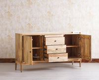 Wellington Solid Wood Sideboard Cabinet Furniselan - Natural-Finish