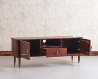 Eiffel Solid Wood TV Cabinet Two Door & One Drawer - Tv Cabinet - Furniselan - Grey-Finish
