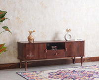 Eiffel Solid Wood TV Cabinet Two Door & One Drawer - Tv Cabinet - Furniselan - Grey-Finish