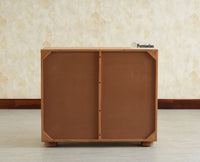 Chicago Solid Wood One  Door Three drawer Storage Cabinet Natural Finish