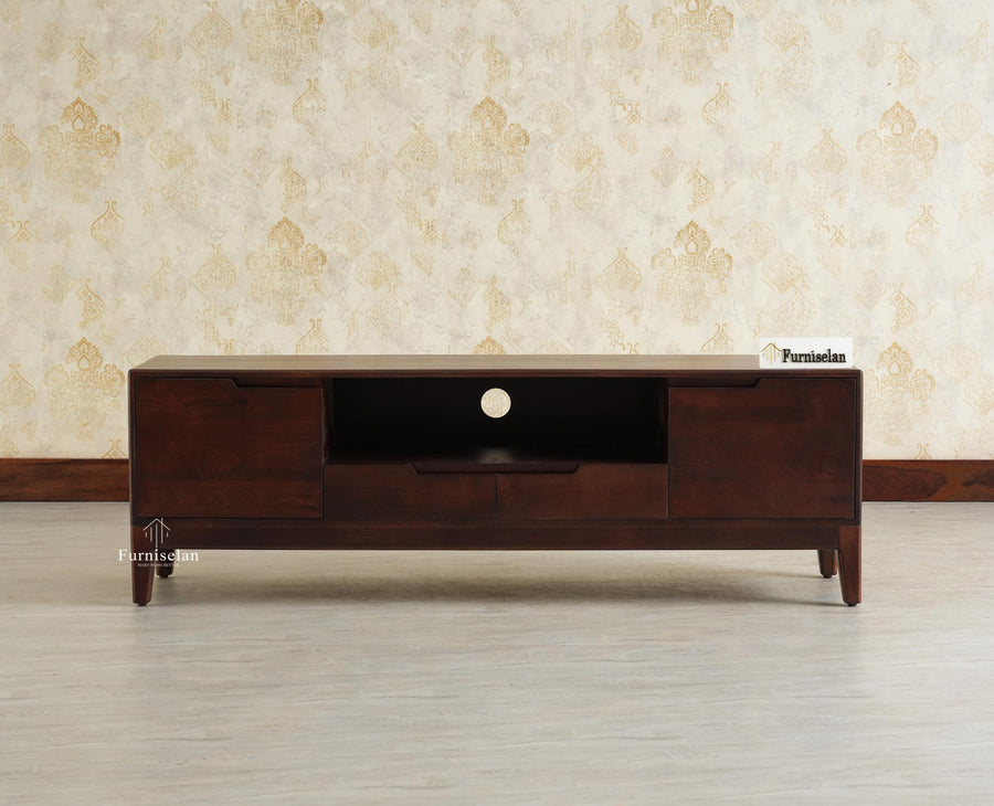 Bressels Wooden Tv Cabinet Media Unit Grey Finish