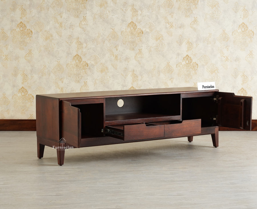 Bressels Wooden Tv Cabinet Media Unit Grey Finish