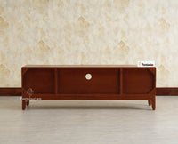 Bressels Wooden Tv Cabinet Media Unit Brown Finish