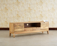 Bressels Wooden Tv Cabinet Media Unit Natural Finish