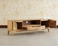 Bressels Wooden Tv Cabinet Media Unit Natural Finish