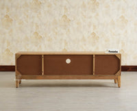 Bressels Wooden Tv Cabinet Media Unit Natural Finish