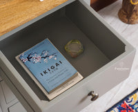 Spain Solid Mango Wood Sideboard Cabinet-Three Drawers & One Door Furniselan Cool Grey