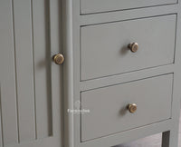 Spain Solid Mango Wood Sideboard Cabinet-Three Drawers & One Door Furniselan Cool Grey