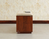 Boston Solid Wood Flip Door Shoe Storage Bench Brown Finish