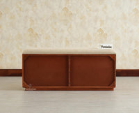Boston Solid Wood Flip Door Shoe Storage Bench Brown Finish