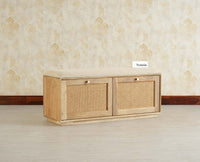Boston Solid Wood Flip Door Shoe Storage Bench Natural Finish