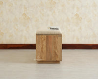 Boston Solid Wood Flip Door Shoe Storage Bench Natural Finish