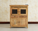 Alexandria Solid Wood Bar Cabinet Natural Finish