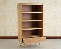 Boston Solid Wood Bookshelf for Office,Study Room, Livingroom Natural Finish