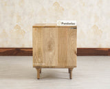 Horniman Circle Wooden One Door Bedside Table Nightstand Natural Finish