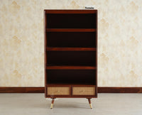 Boston Solid Wood Bookshelf for Office,Study Room, Livingroom Brown Finish