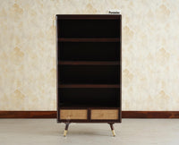 Boston Solid Wood Bookshelf for Office,Study Room, Livingroom Grey Finish