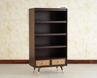 Boston Solid Wood Bookshelf for Office,Study Room, Livingroom Grey Finish
