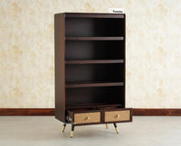 Boston Solid Wood Bookshelf for Office,Study Room, Livingroom Grey Finish