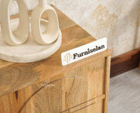 Horniman Circle Wooden One Door Bedside Table Nightstand Natural Finish