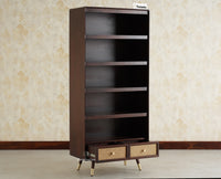 Boston Solid Wood Large Bookshelf for Office,Study Room, Livingroom grey finish