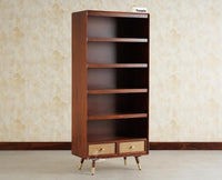 Boston Solid Wood Large Bookshelf for Office,Study Room, Livingroom brown finish