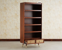 Boston Solid Wood Large Bookshelf for Office,Study Room, Livingroom brown finish