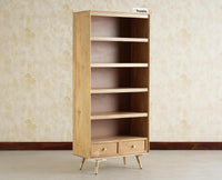 Boston Solid Wood Large Bookshelf for Office,Study Room, Livingroom natural finish