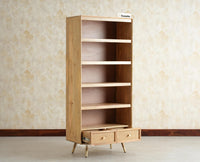 Boston Solid Wood Large Bookshelf for Office,Study Room, Livingroom natural finish