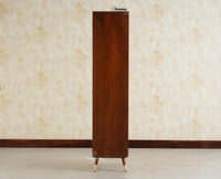 Boston Wooden Rattan Cane Tall Bar Cabinet with Storage Brown Finish
