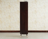 Boston Wooden Rattan Cane Tall Bar Cabinet with Storage Grey Finish