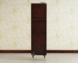 Boston Wooden Rattan Cane Tall Bar Cabinet with Storage Grey Finish