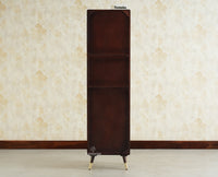 Boston Wooden Rattan Cane Tall Bar Cabinet with Storage Grey Finish