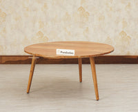 Pearl Solid Wood Round Coffee Table - Coffee Table - Furniselan - Natural-Finish