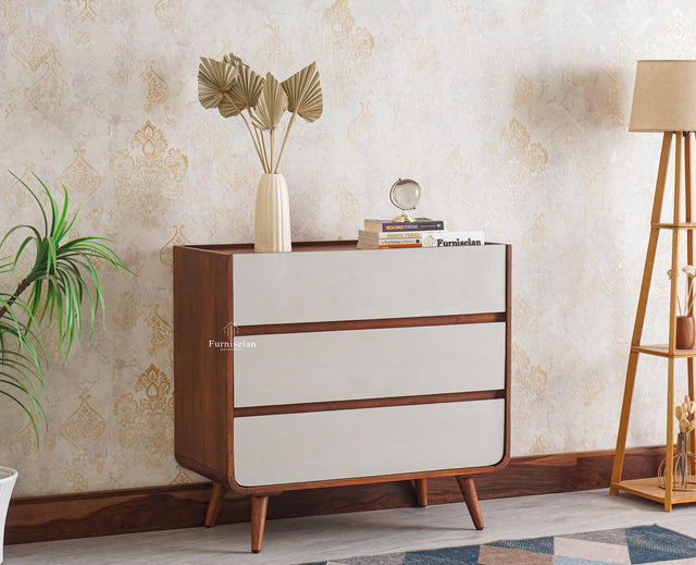 Mexico Solid Wood Three Drawers Storage Chest of Drawer - Furniselan - Brown-Finish