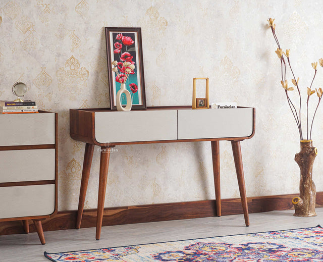 Mexico Two Drawer Console Table Furniselan - Brown-Finish