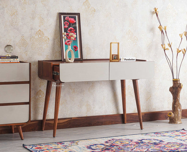 Mexico Two Drawer Console Table Furniselan - Brown-Finish