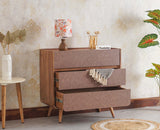 Mexico Solid Wood Three Drawers Storage Chest of Drawer Furniselan - Natural-Oak-Finish
