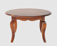 Denmark Sheesham Wood Round Coffee Table Furniselan - Maple-Finish