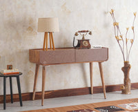 Mexico Two Drawer Console Table Furniselan - Natural-Oak
