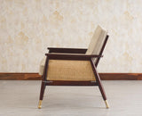 Boston Chester Wooden Rattan Arm Chair Furniselan - Grey-Finish