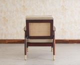 Boston Chester Wooden Rattan Arm Chair Furniselan - Grey-Finish