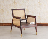 Boston Chester Wooden Rattan Arm Chair Furniselan - Grey-Finish